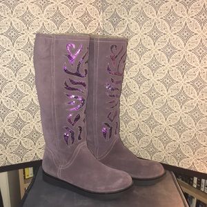 Carlos Santana Purple Suede Boots Sz 9